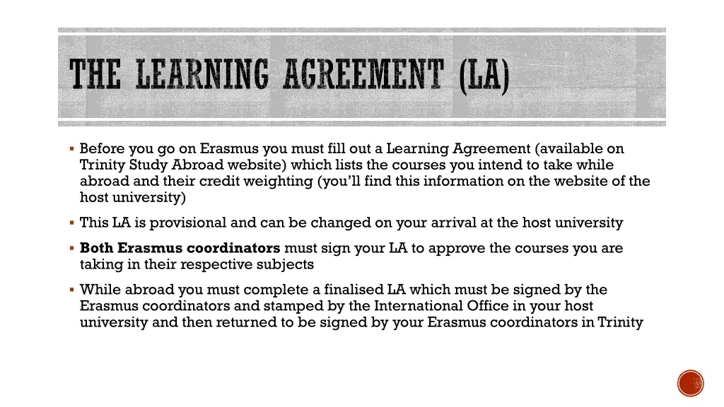 the learning agreement la