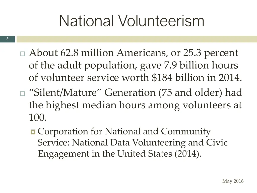 national volunteerism