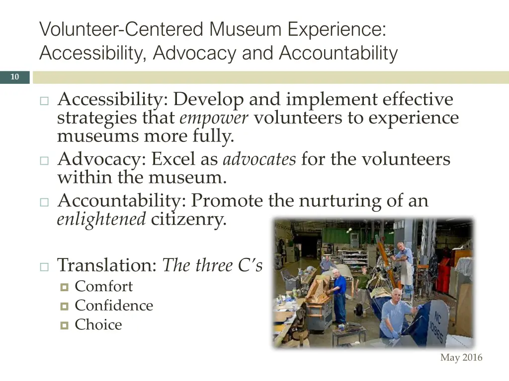 volunteer centered museum experience