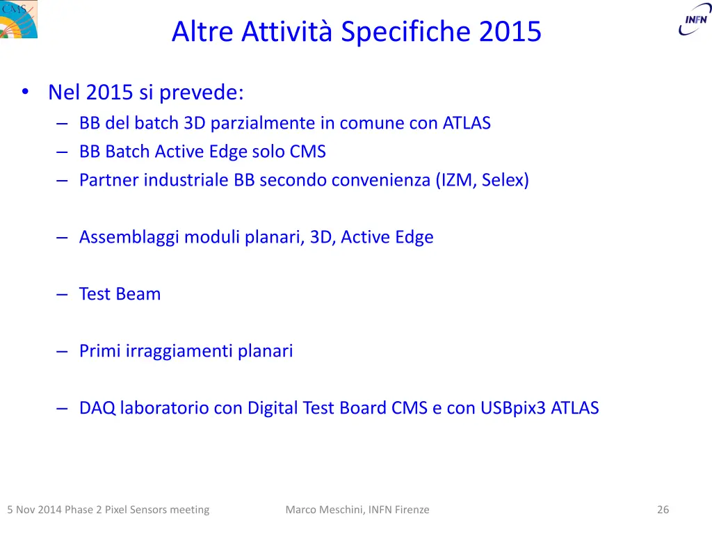 altre attivit specifiche 2015