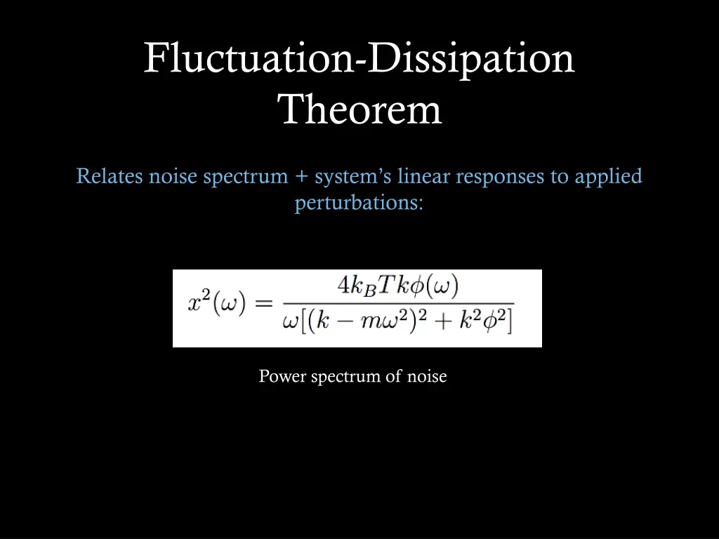 fluctuation dissipation theorem