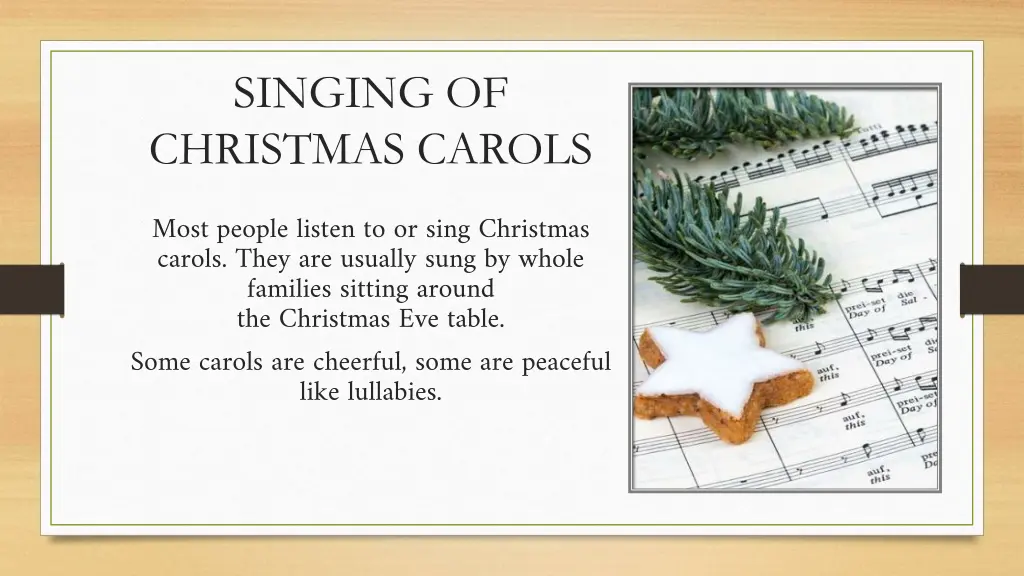 singing of christmas carols