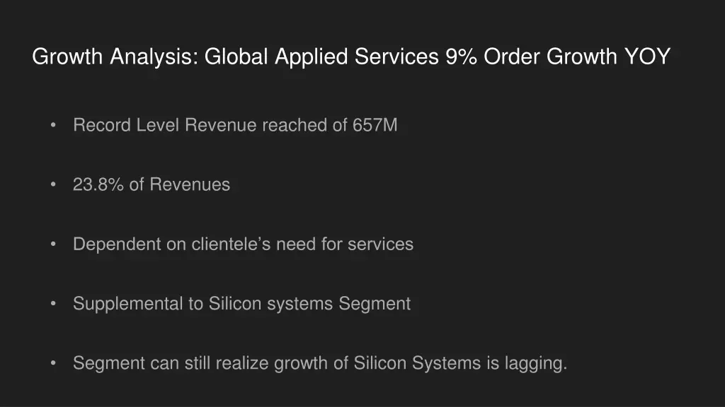 growth analysis global applied services 9 order