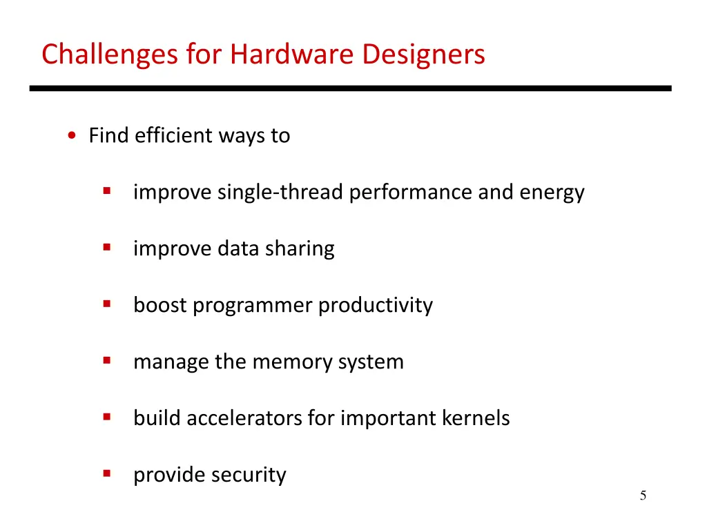 challenges for hardware designers