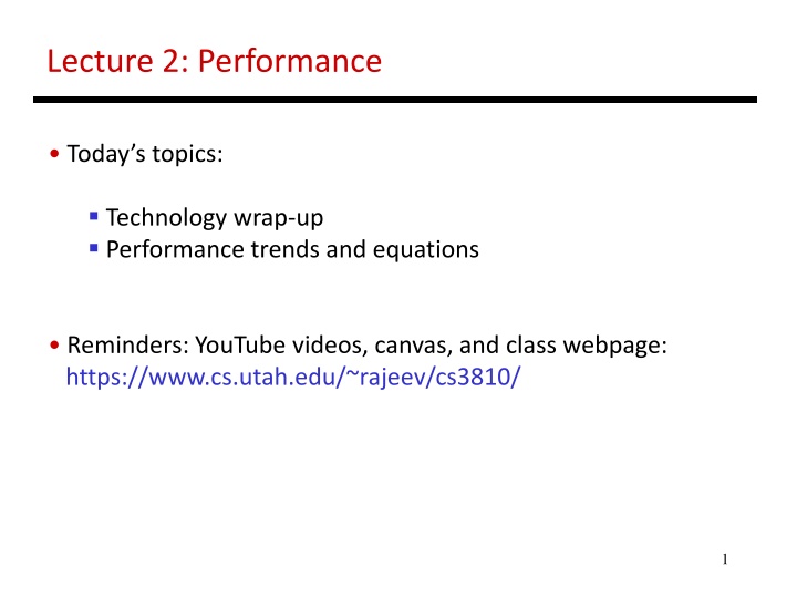 lecture 2 performance