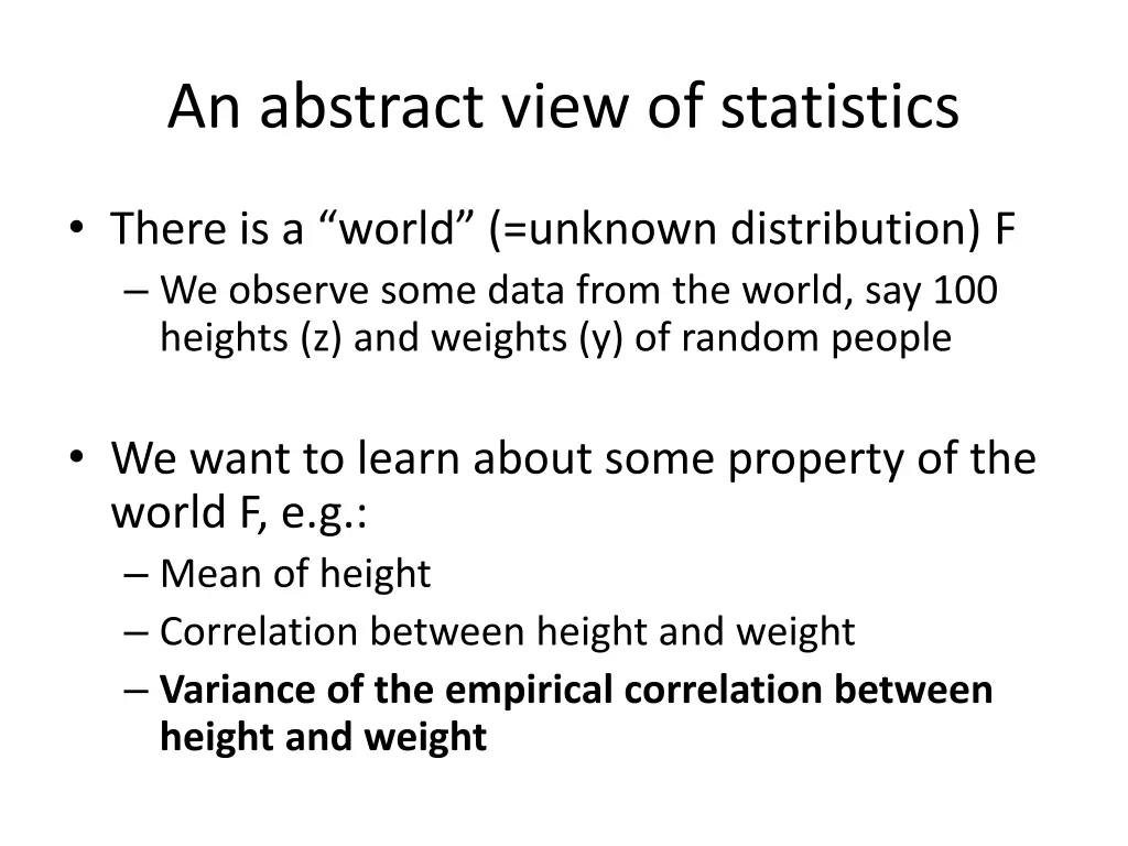 an abstract view of statistics