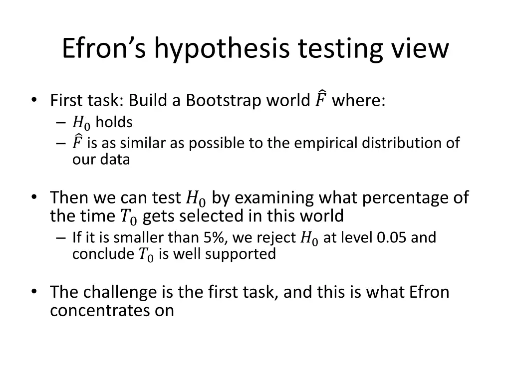 efron s hypothesis testing view