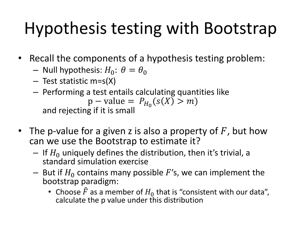 hypothesis testing with bootstrap