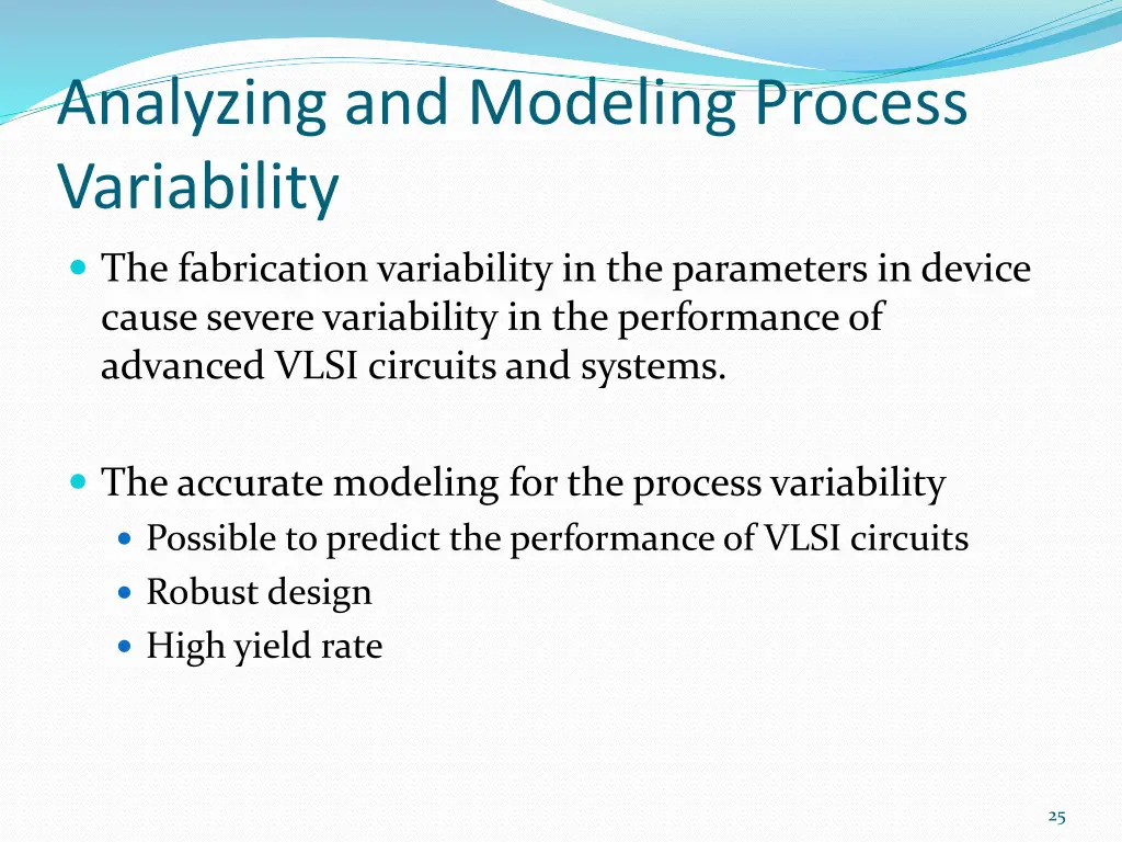 analyzing and modeling process variability