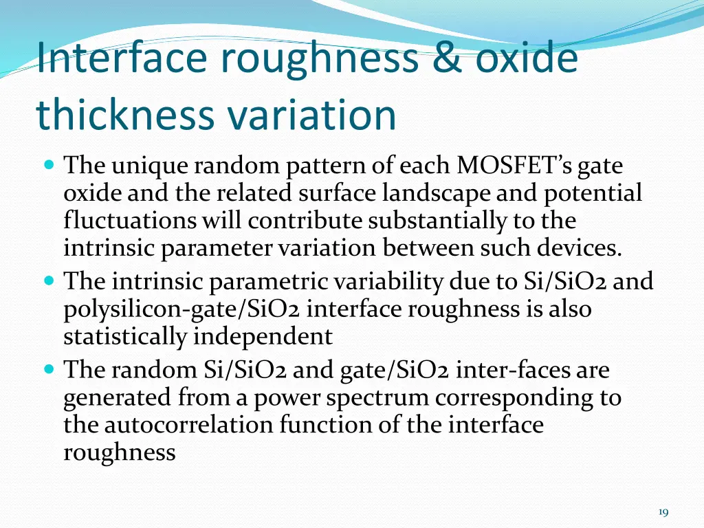 interface roughness oxide thickness variation 2