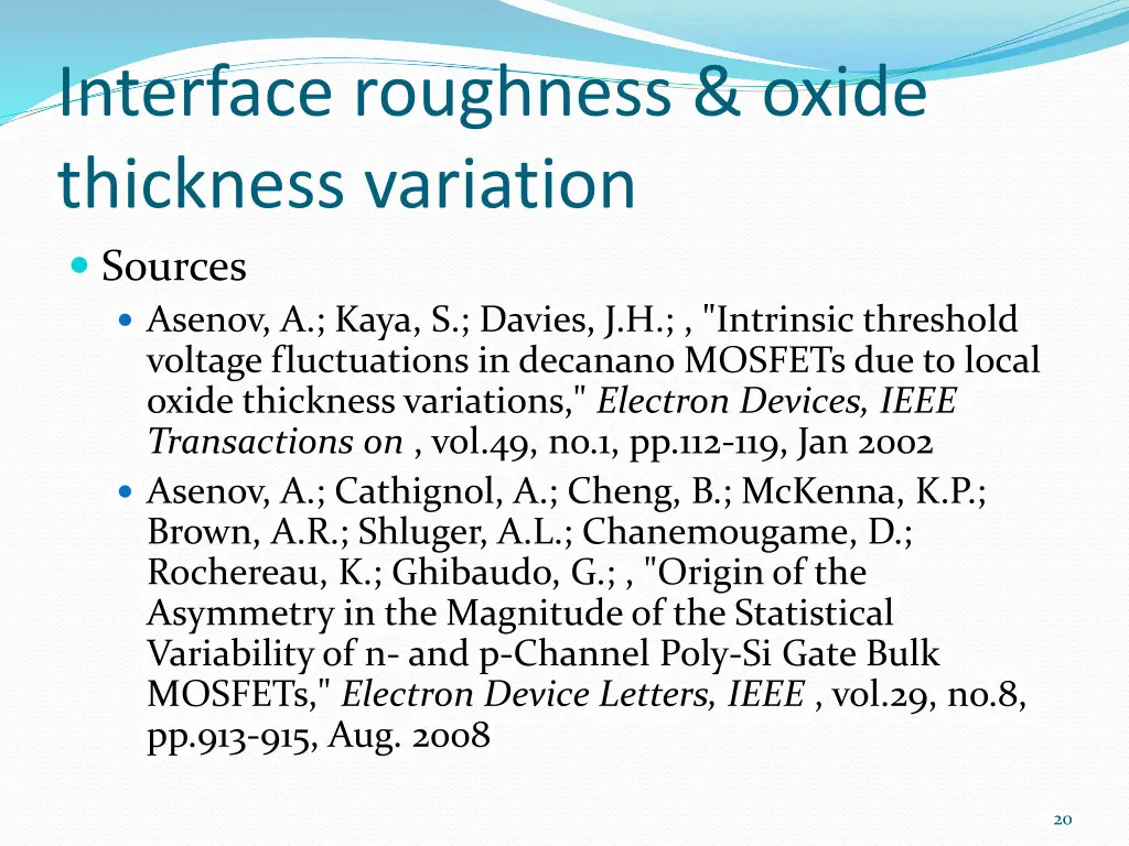 interface roughness oxide thickness variation 3