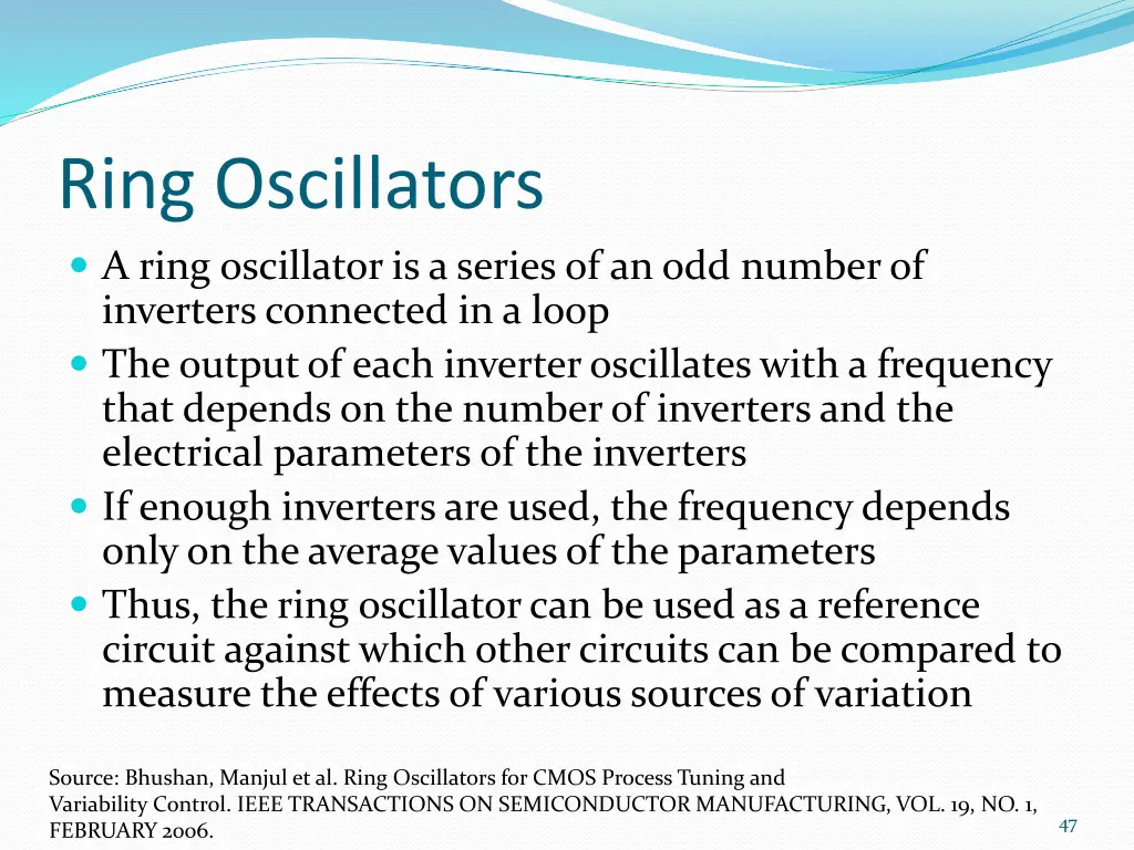 ring oscillators a ring oscillator is a series