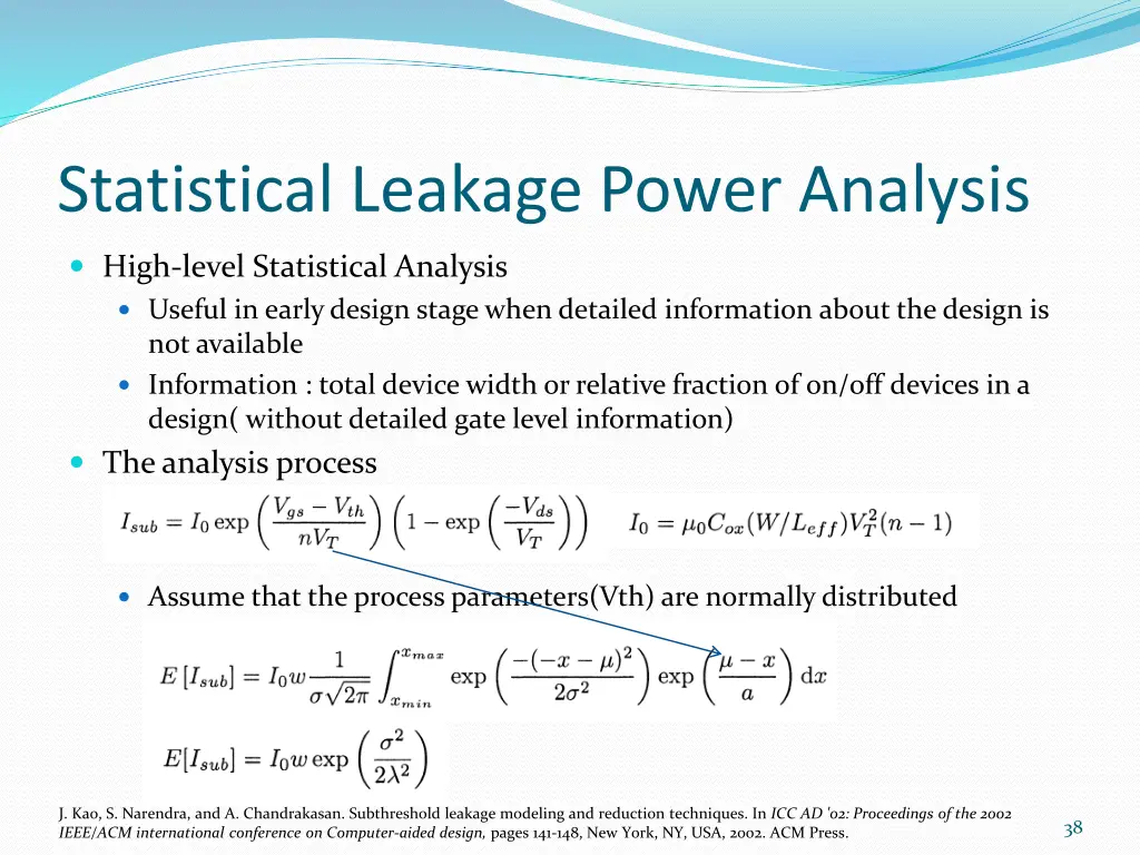 statistical leakage power analysis 1