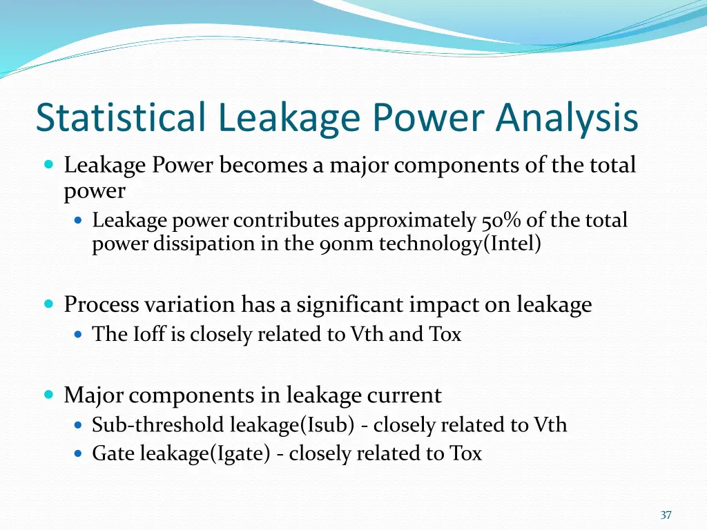 statistical leakage power analysis