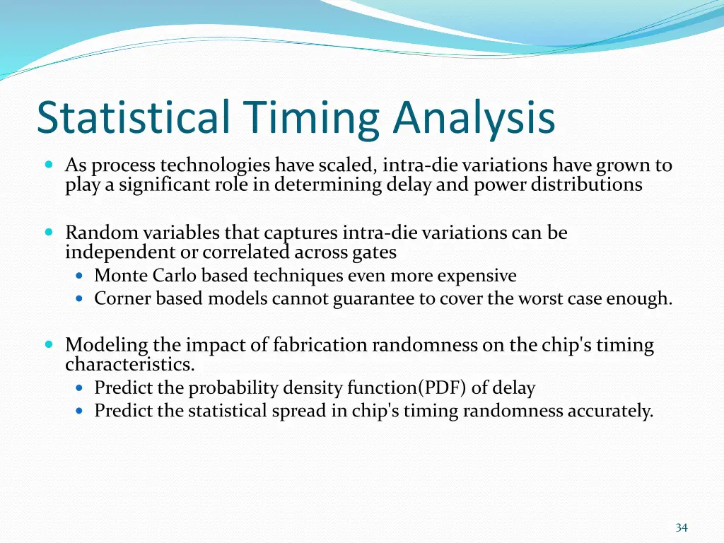 statistical timing analysis