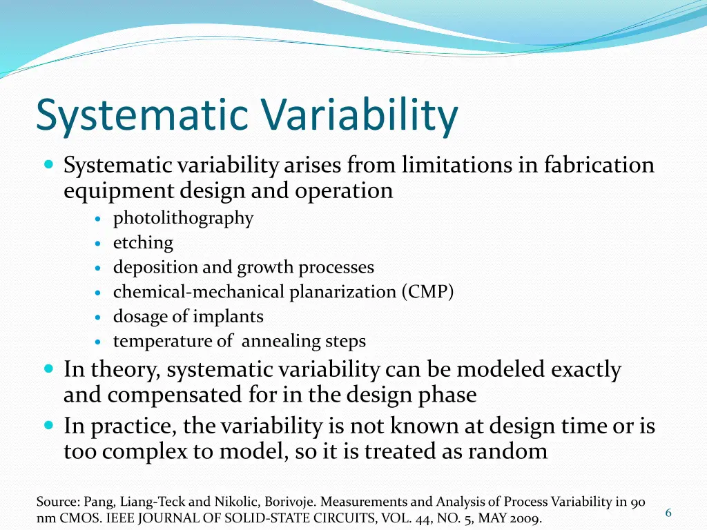 systematic variability