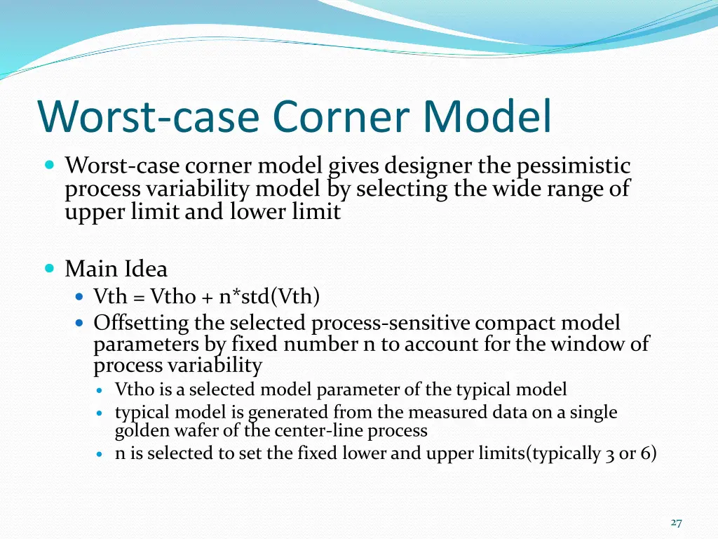 worst case corner model worst case corner model