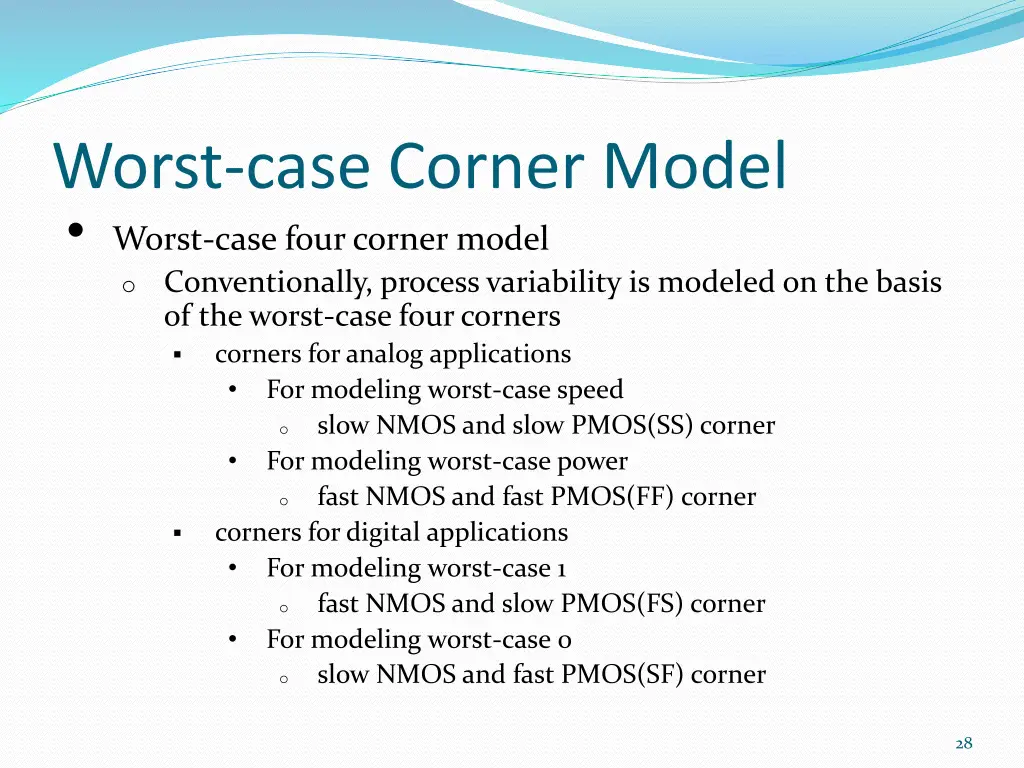 worst case corner model worst case four corner