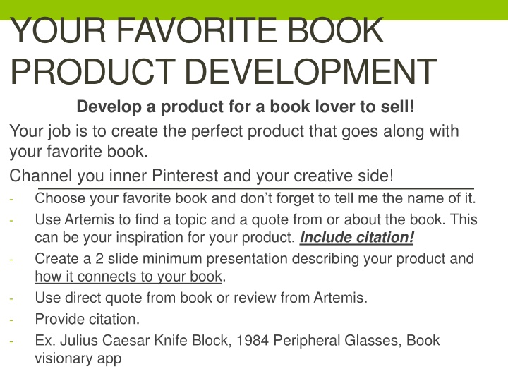 your favorite book product development develop