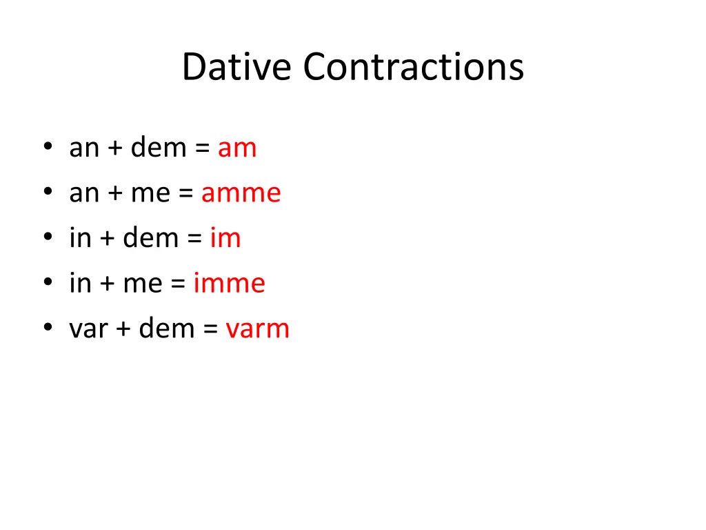 dative contractions