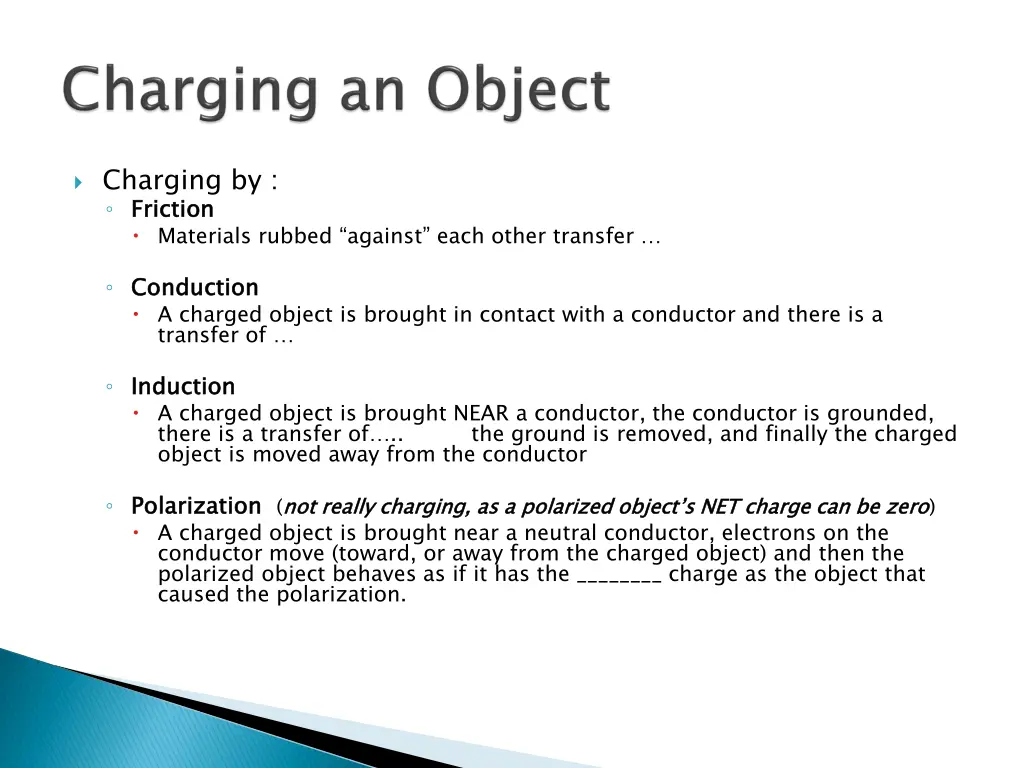 charging by friction materials rubbed against