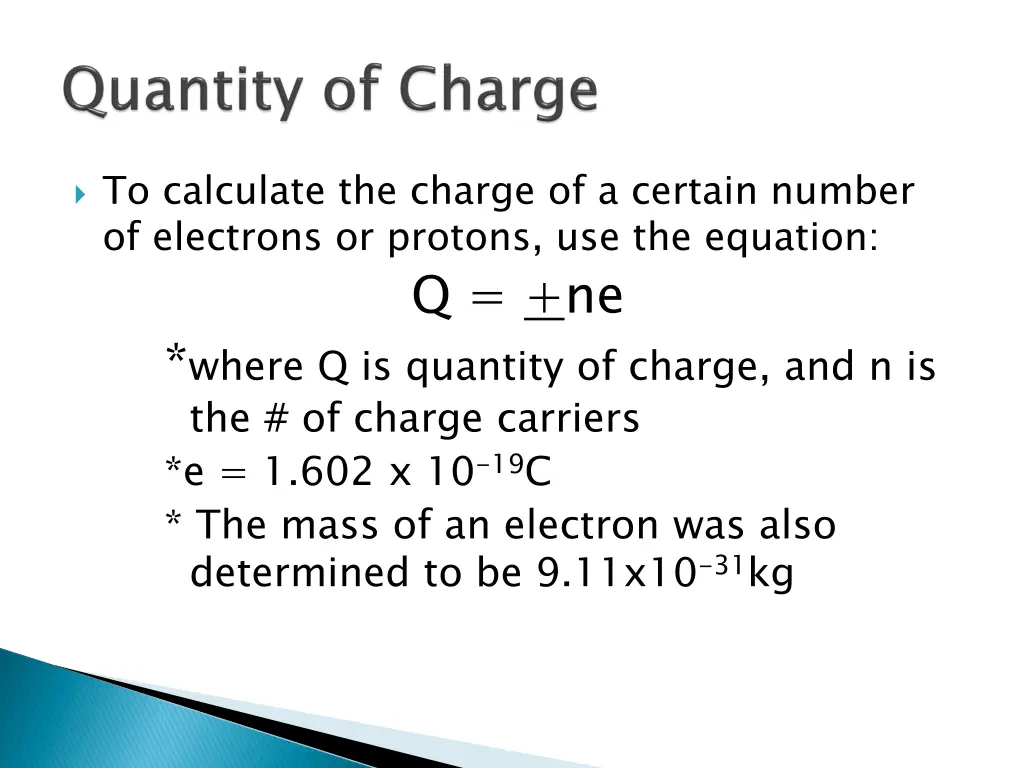 to calculate the charge of a certain number