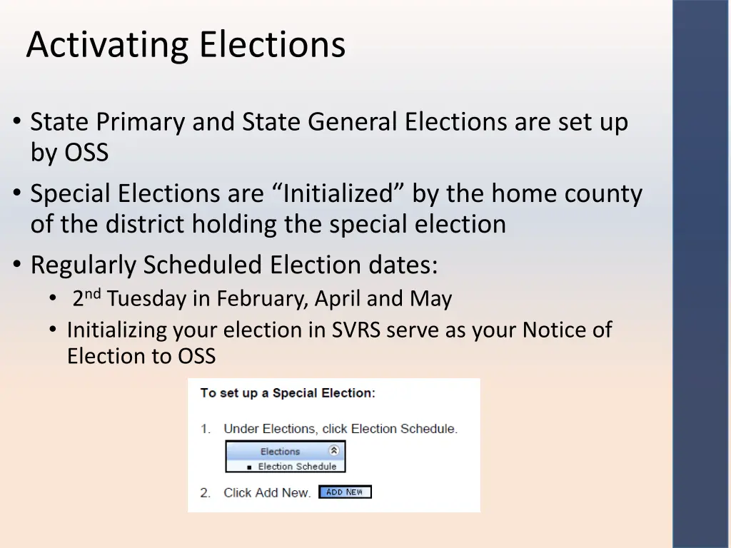 activating elections