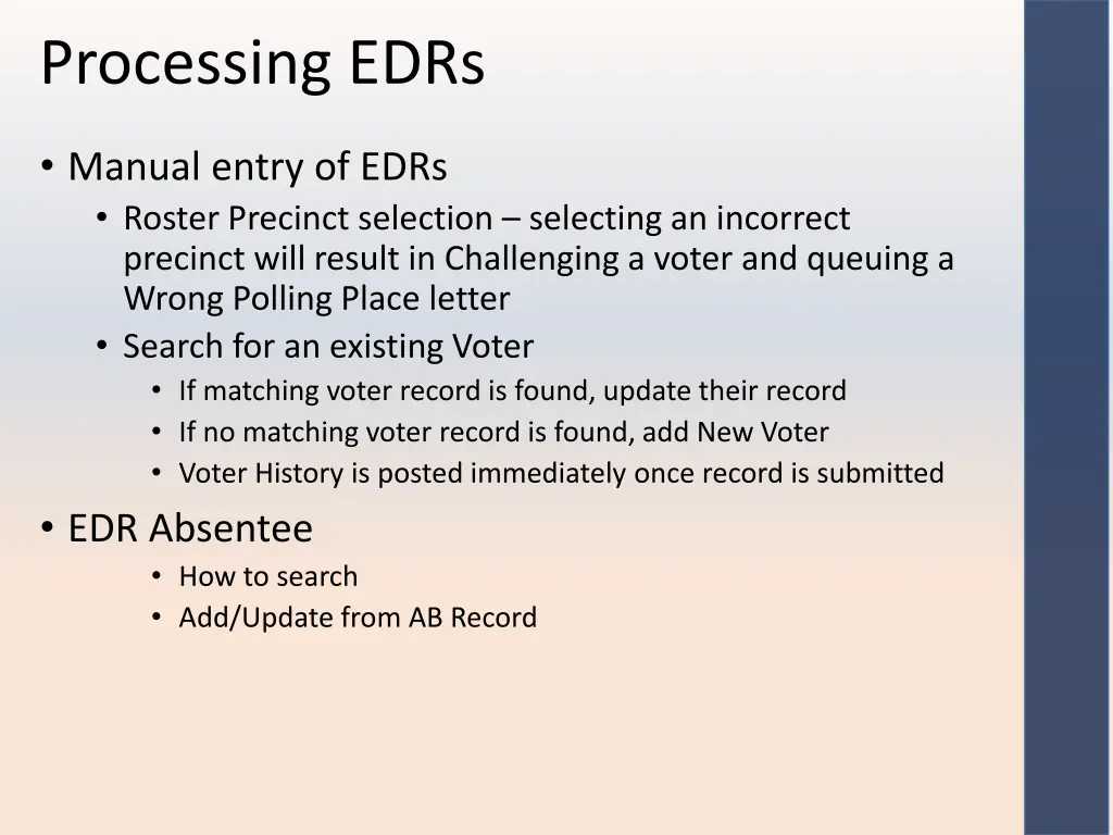 processing edrs