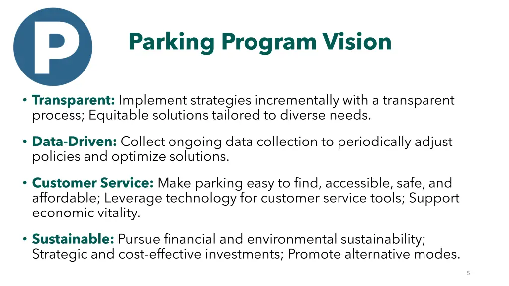 parking program vision