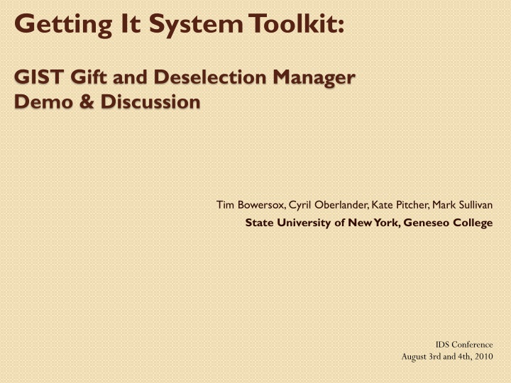 getting it system toolkit