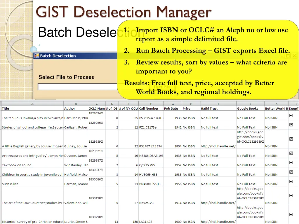 gist deselection manager batch deselection