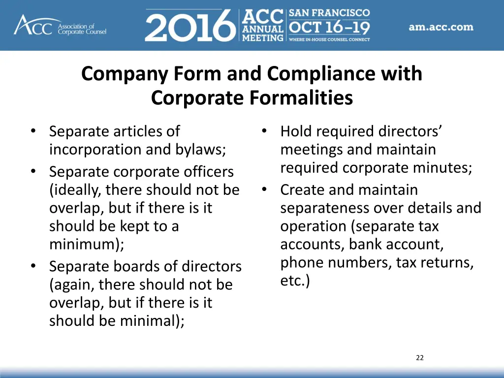 company form and compliance with corporate