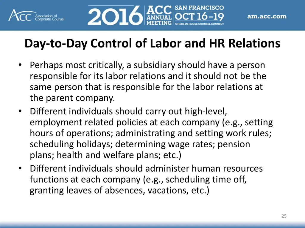 day to day control of labor and hr relations 1