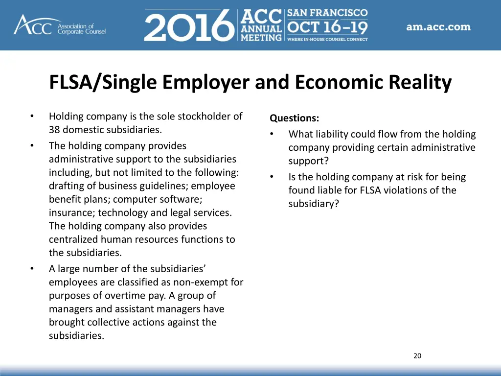 flsa single employer and economic reality