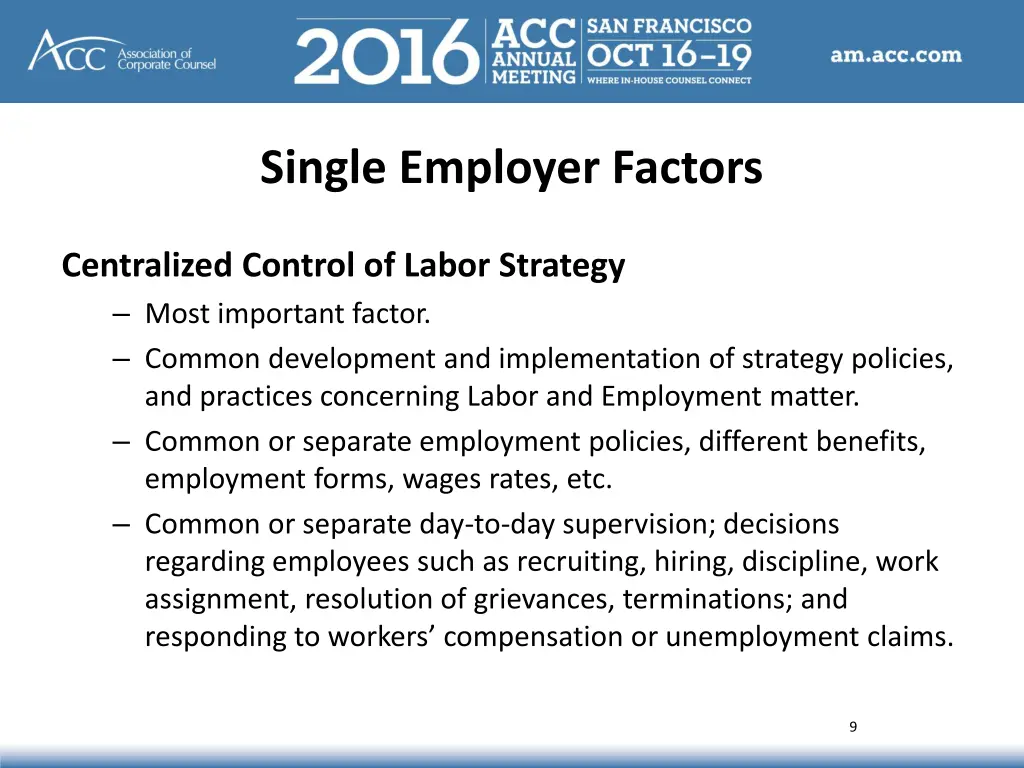 single employer factors 2