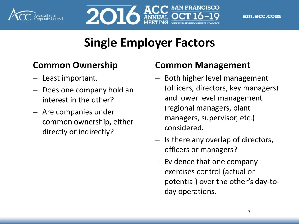 single employer factors