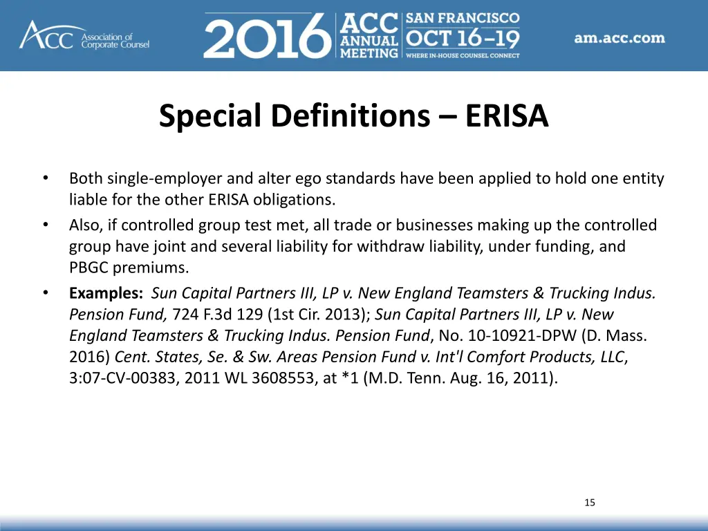 special definitions erisa