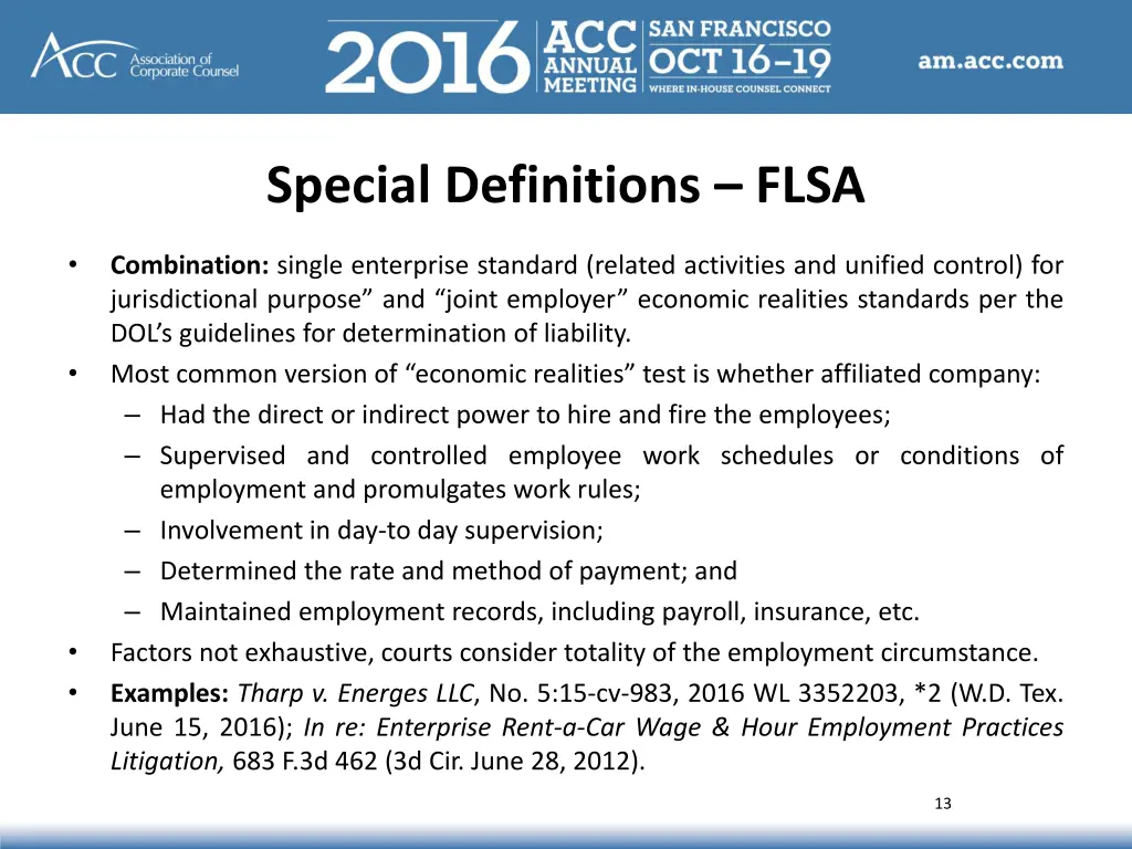 special definitions flsa