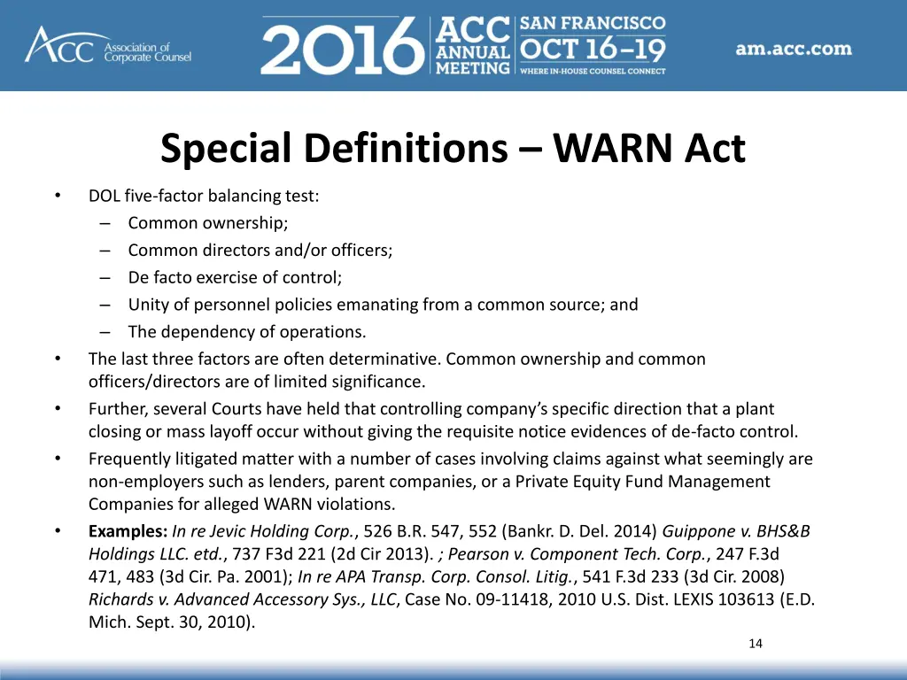 special definitions warn act