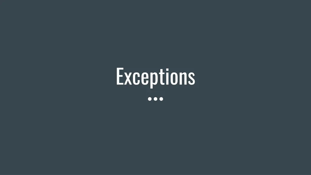 exceptions