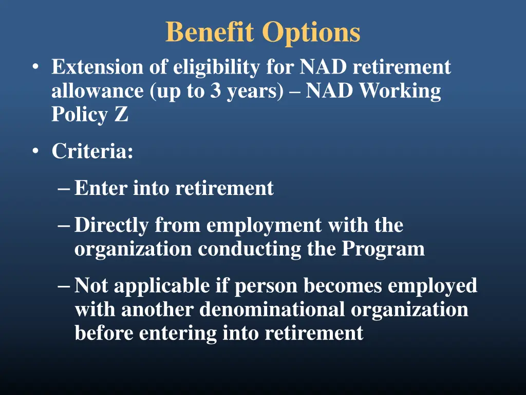 benefit options 1