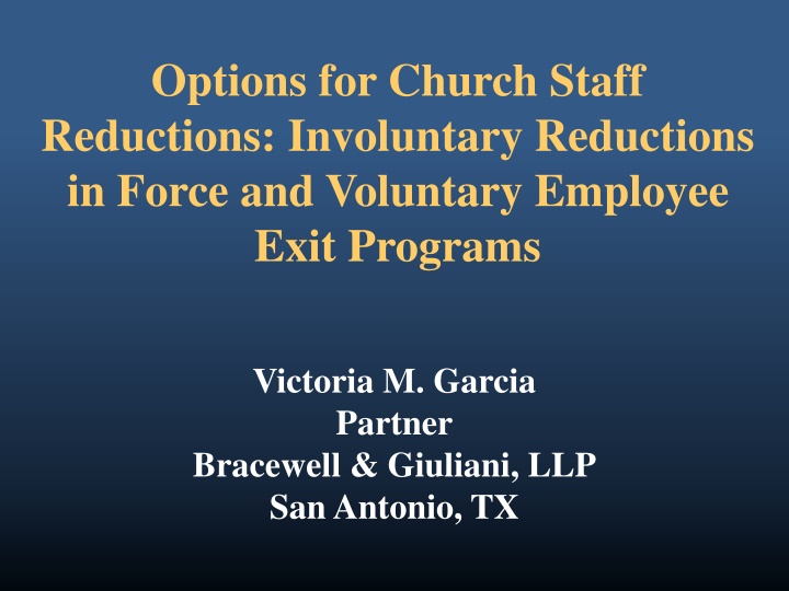 options for church staff reductions involuntary