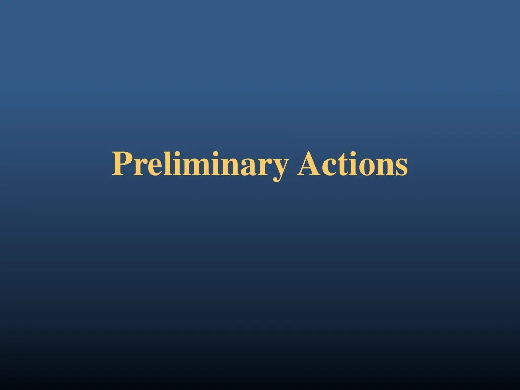 preliminary actions