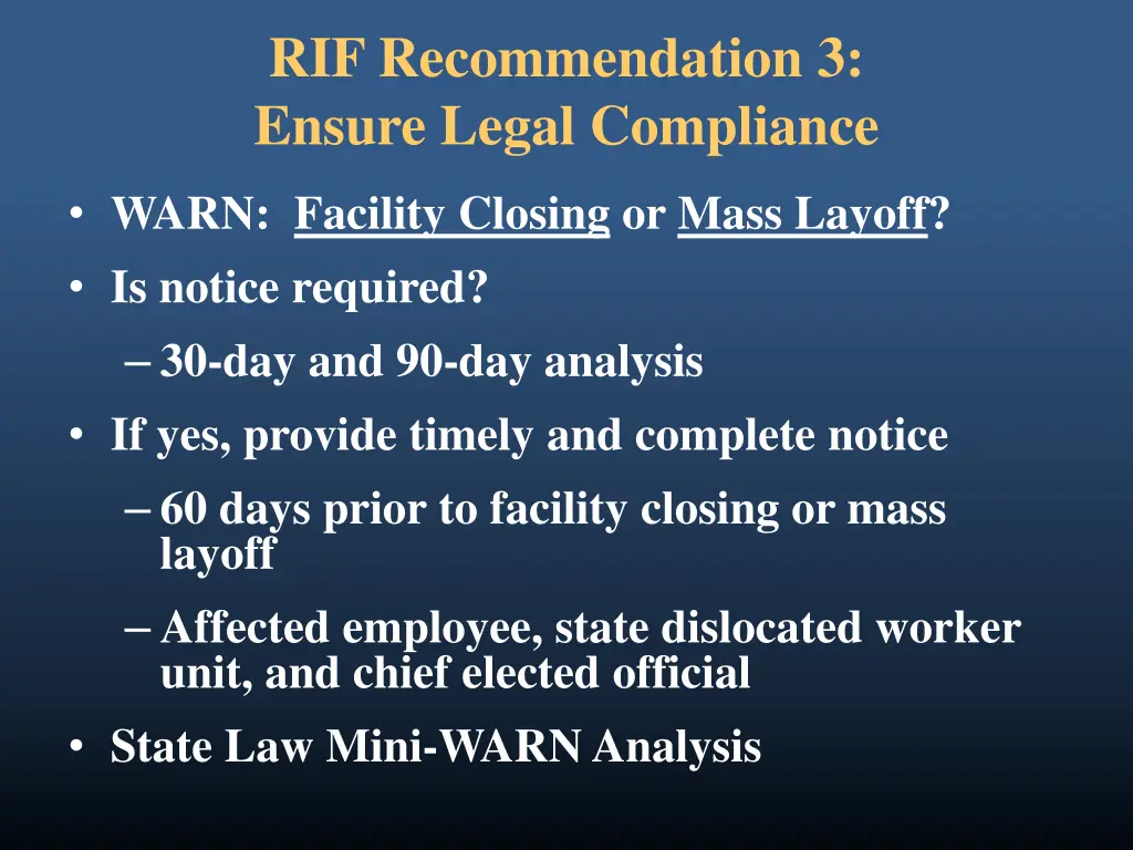 rif recommendation 3 ensure legal compliance