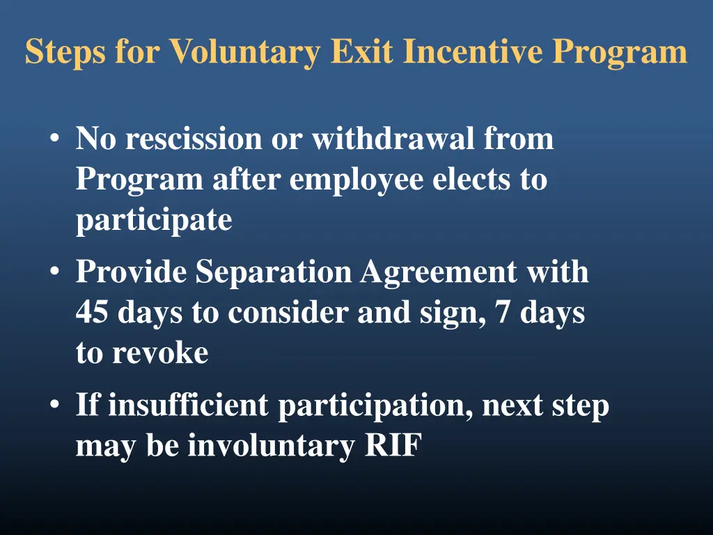 steps for voluntary exit incentive program 1