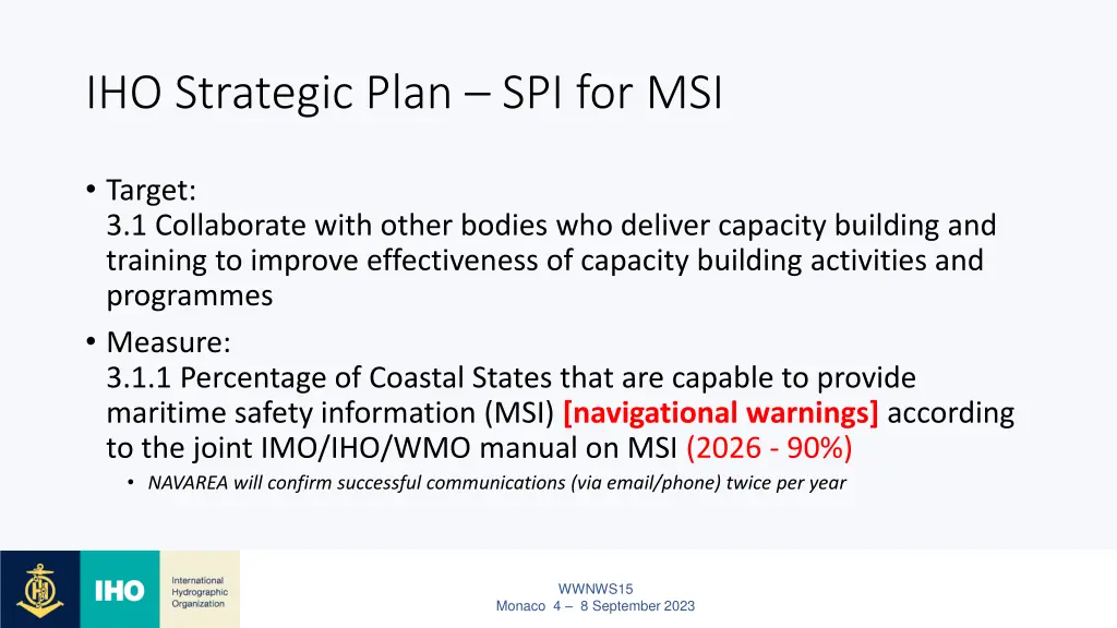 iho strategic plan spi for msi