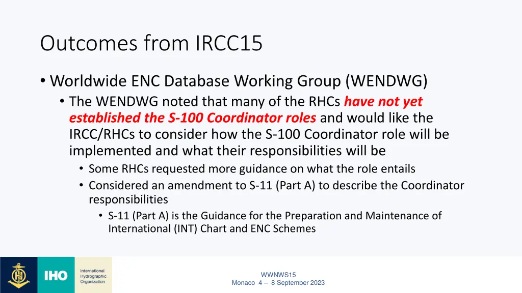 outcomes from ircc15 3