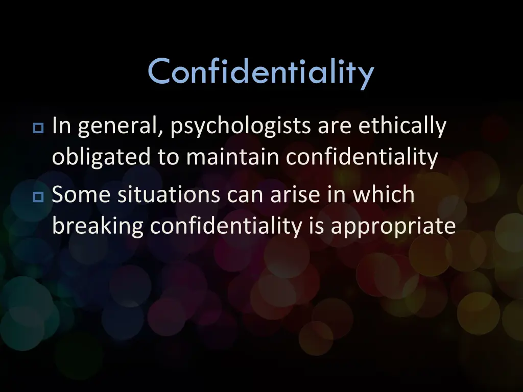 confidentiality