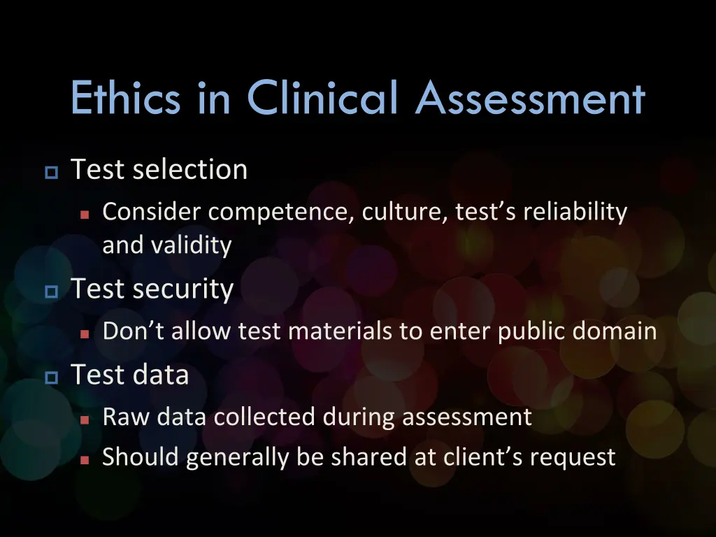 ethics in clinical assessment