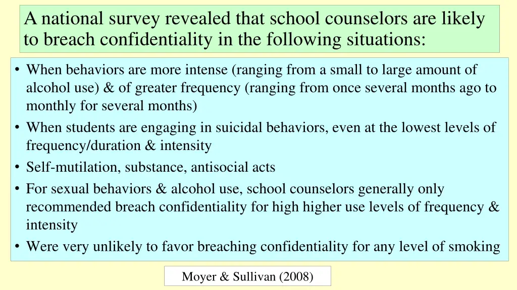 a national survey revealed that school counselors